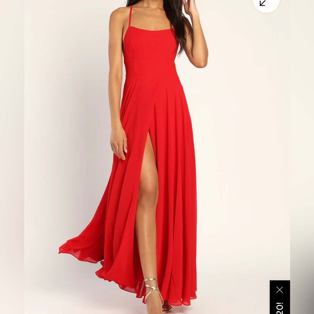 Dreamy Romance Red Backless Maxi Dress